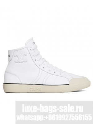 Celine Unisex As-02 Mid Low Lace-Up Celine Alan Sneakers White