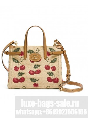 Valentino Garavani Small Antibes Cherry-motif Tote Bag 0B0R20