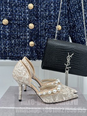 Jimmy Choo pearl lace high heels 8.5cm Pump