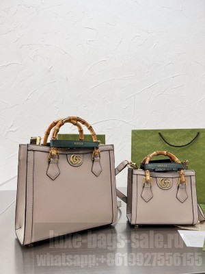 Gucci Diana Bamboo Handle Tote Bag 655658 Offwhite