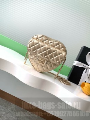 CHANEL Lambskin Heart Bag AS5764 Light gold