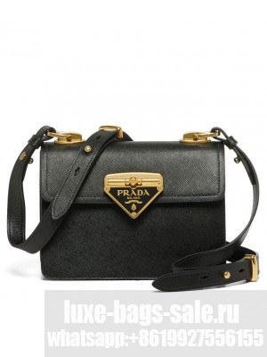 Prada Saffiano Leather Symbole Bag 1BD270 Black