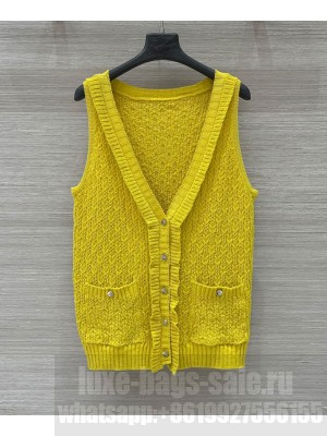 Chanel Women's Knitted Vest Yellow