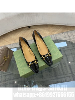 Gucci 7cm Patent leather pump with Horsebit Black 2021 Collection
