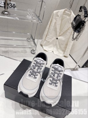 ChanelG39597 Fabric & Suede Calfskin Ivory, Light Gray & White 2023SS 