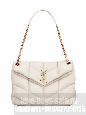 Saint Laurent Puffer Medium In Nappa Leather Cream