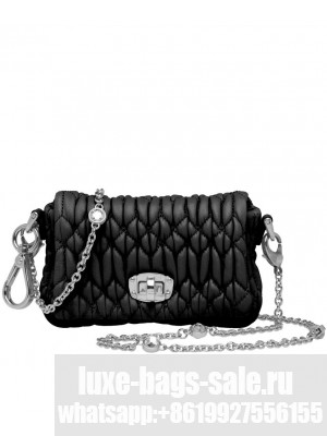 Miumiu Crystal Cloque Nappa Leather Mini Bag 5TT124 Black