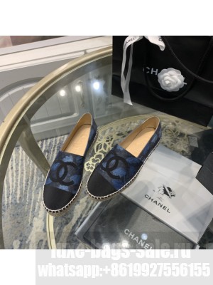 Chanel Denim Print Espadrilles G29762 Blue 2021 Collection