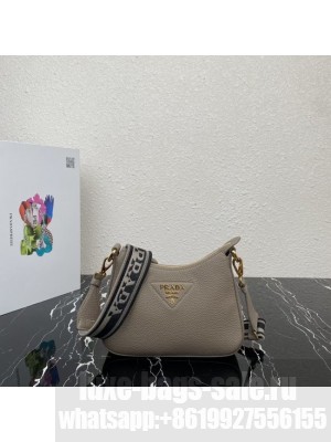 Prada Leather shoulder bag 1BH193 gray
