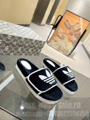 Adidas x Gucci women's platform GG cotton sponge sandal 2022 Collection 01