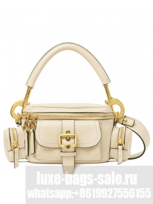 Chloe Small Camera Bag In Shiny Leather Cream