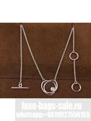 Hermes Vertige Coeur Necklace Silver