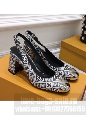 Louis Vuitton Since 1854 Louise Canvas Slingback Pumps Grey 2021 Collection