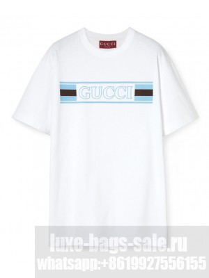 Gucci Women's Printed Cotton Jersey T-Shirt White