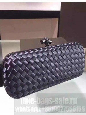 Bottega Veneta stretch knot clutch 8651# silver black grey