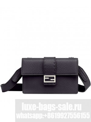 Fendi Baguette Pouch Leather Bag 7M0295 Black