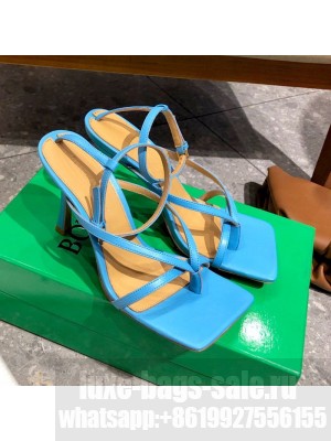 Bottega Veneta Stretch Lambskin Strap Sandals 9cm Sky Blue  2021 Collection