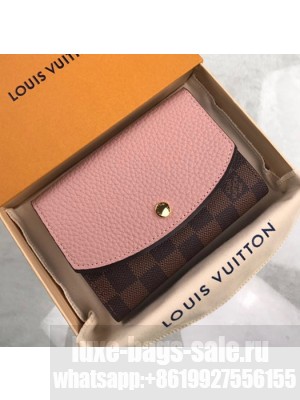 Louis Vuitton Normandy Compact Wallet N60043 Pink/Damier Ebène canvas