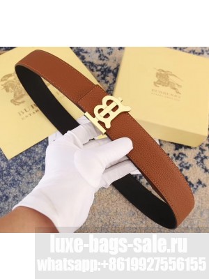 Burberry Width 3.8cm Reversible Monogram Motif Leather Belt Khaki 2019