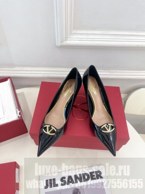 Valentino Garavani The Bold Edition Vlogo 60mm Pump In Black Patent Leather 2025