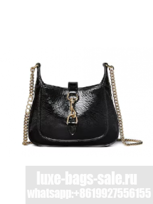 GUCCI JACKIE NOTTE MINI BAG 782889 black patent leather