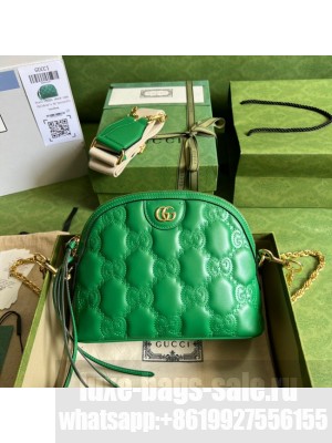Gucci GG Matelasse leather shoulder bag 702229 Bright green
