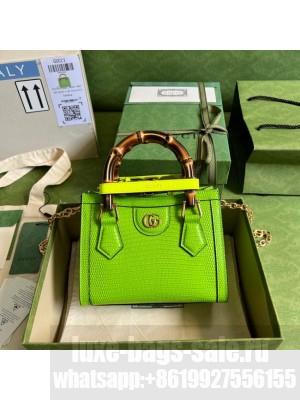 Gucci Diana lizard mini bag 675800 Fluorescent green