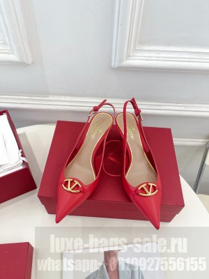 Valentino Garavani The Bold Edition Vlogo Slingback 60mm Sandals In Red Calfskin 2025
