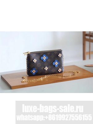 Louis Vuitton Original POCHETTE DOUBLE ZIP M63905 blue