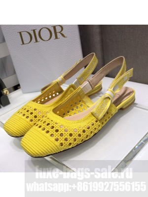 Dior x Moi Slingback Ballerinas Flats in Yellow Cannage Embroidered Mesh Spring/Summer 2021 Collection