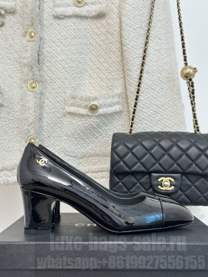 Chanel Patent Leather 6cm Pumps G45053 Black 2023