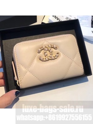 Chanel 19 Goatskin Zipped Coin Purse AP0949 Apricot 2019 Collection