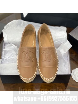 Chanel CC Shiny Lambskin Espadrilles Beige Spring/Summer 2021 Collection 53