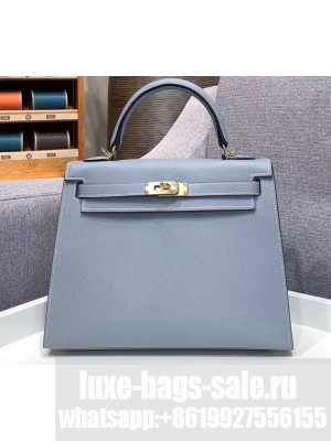 Hermes Kelly 25cm Bag in Original Epsom Leather Baby Blue