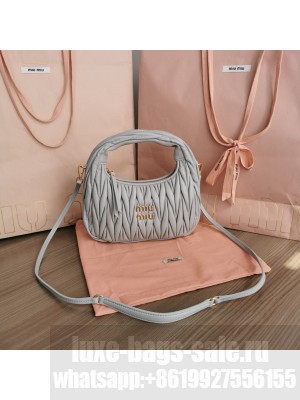 Miu Miu Wander Matelasse Original Sheepskin Bag 5BC125 Grey