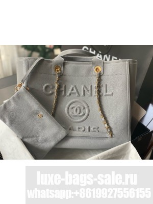 CHANEL Large Tote A66941 light gray