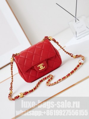 CHANEL 24B MINI FLAP BAG AS4946 red