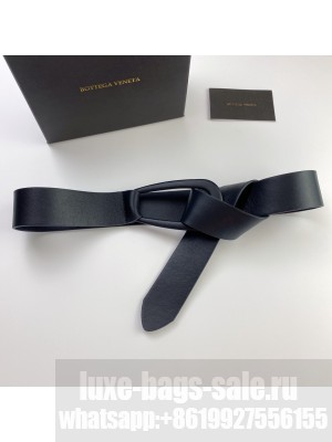 Bottega Veneta Calfskin Belt 4cm All Black  2021 Collection