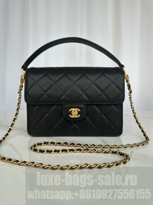 Chanel FLAP BAG WITH TOP HANDLE AS5166 black