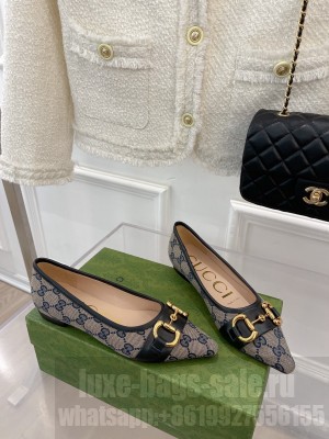 Gucci Women's ballet Flat with Horsebit blue