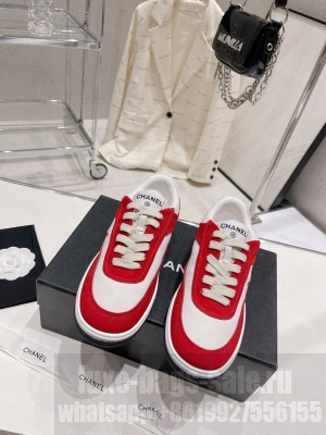 Chanel Suede Sneakers G39978 Red 2023SS 