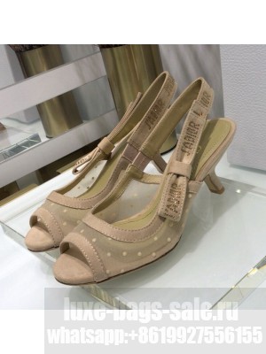 Dior J'Adior Slingback Pumps 6.5cm in Nude Potted Mesh Spring/Summer 2021 Collection