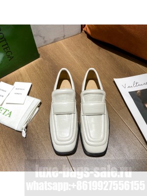 Bottega Veneta Loafers in White Crocodile Calfskin White 2021 Collection