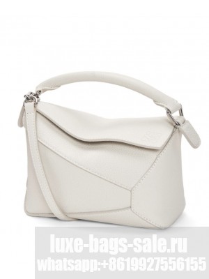 Loewe Mini Puzzle Bag In Soft Grained Calfskin Cream