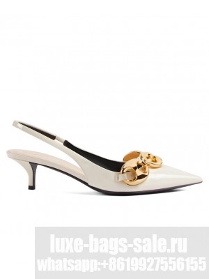 Gucci Women's Slingback With Marina Chain 794372 White