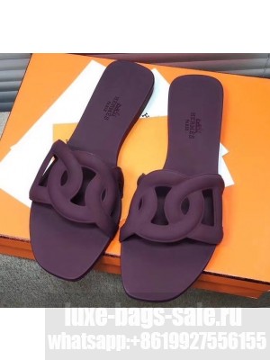 Hermes Aloha Rubber Slipper Sandals Purple