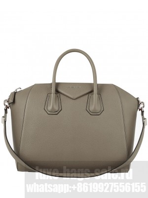 Givenchy Antigona Leather Large Duffel Light Gray