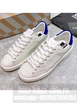 Golden Goose Purestar White Calfskin Sneaker Blue Spring/Summer 2021 Collection 35