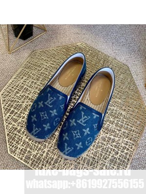 Louis Vuitton Monogram Denim Espadrilles Medium Blue 2021 (For Women and Men) Collection