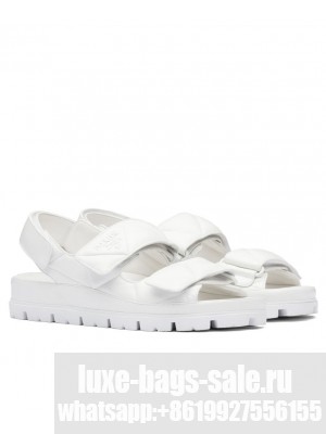 Prada Women's Padded Nappa Leather Sandals White